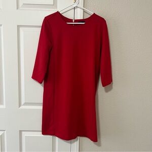 GAP Red 3/4 Sleeve Holiday Shift Dress Size Medium